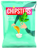 Чіпси Chipster`s зі смаком сметани та зелені 130г