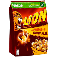 Сніданок Nestle Lion цільні злаки Карамель і шоколад 450г