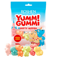 Цукерки Roshen Yummi Gummi Softy Hippos 100г