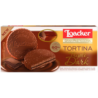 Вафлі Loacker Tortina чорний шоколад 125г