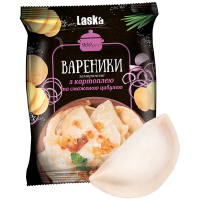Вареники Laska з картоплею та смаженою цибулею заморожені 900г