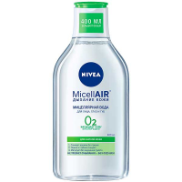 Міцелярна вода для жирної шкіри обличчя Nivea MicellAIR 3в1, 400 мл