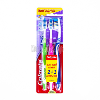 Зубна щітка Colgate ZigZag Medium 2+1, 3 шт.