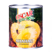 Ананас Oscar foods кільцями у сиропі ж/б 850мл