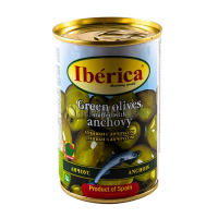 Оливки Iberica зелені з анчоусами 300г