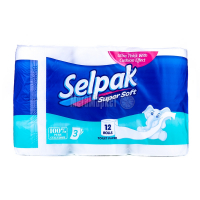 Туалетний папір Selpak Super Soft Білий, 12 шт.